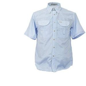 NEW Tiger Hill Blue Gingham Vented Fishing Shirt S